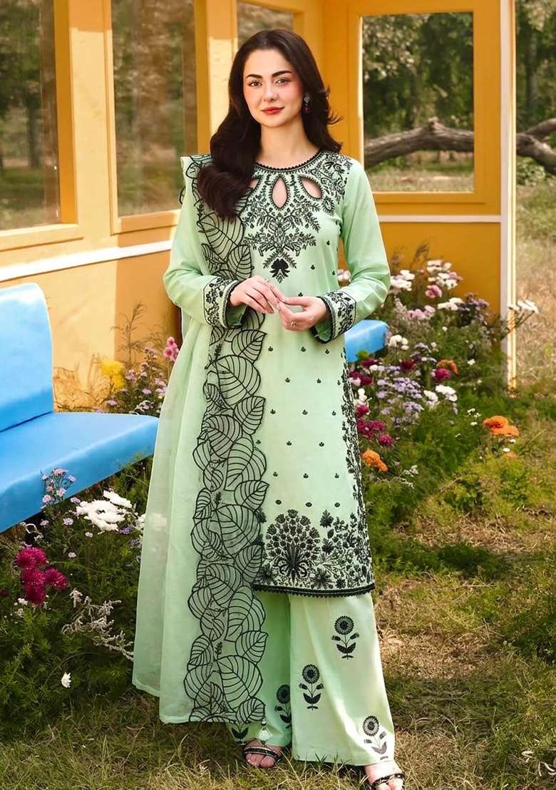 Pista Embroidered Satin Kurta Set - Indya