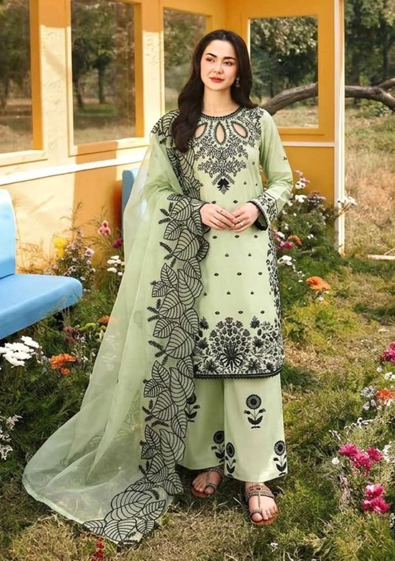 Pista Embroidered Satin Kurta Set - Indya