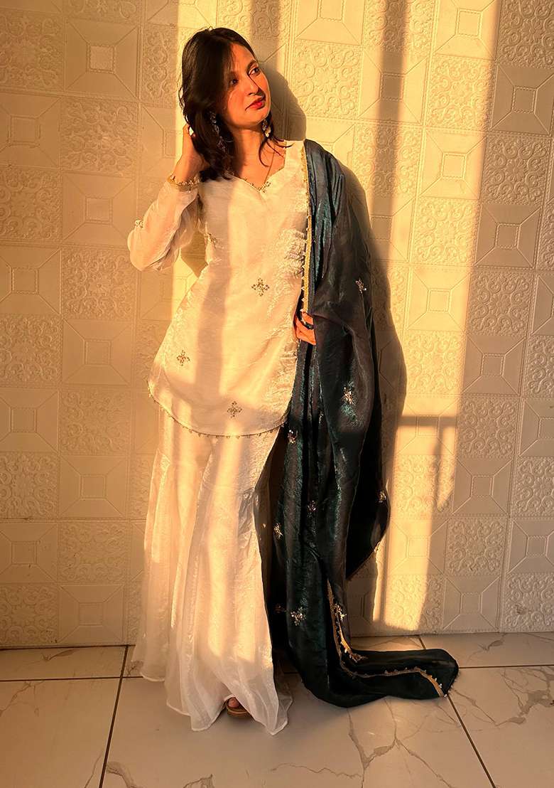 Rama Embroidery Silk Palazzo Set - Indya