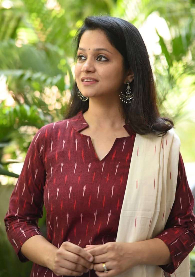 Maroon Printed Cotton Kurta Set - Indya