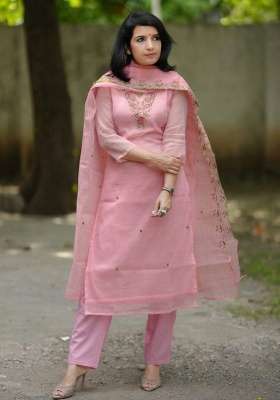 Pastel Embroidered Cotton Kurta Set