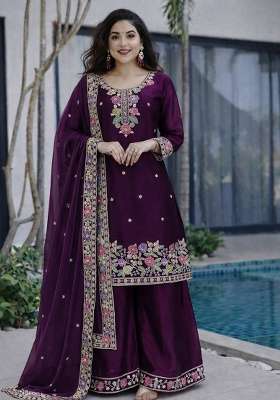 Wine Embroidery Jimmy Choo Palazzo Set