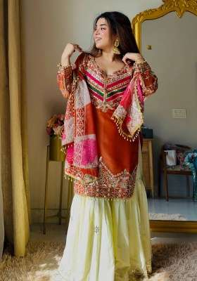Rust Embroidery Fendi Palazzo Set