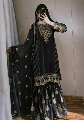 Black Embroidery Jimmy Choo Palazzo Set