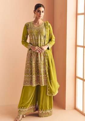 Black Embroidery Georgette Anarkali Set