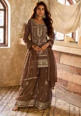 Yellow Embroidery Viscose Kurta Set
