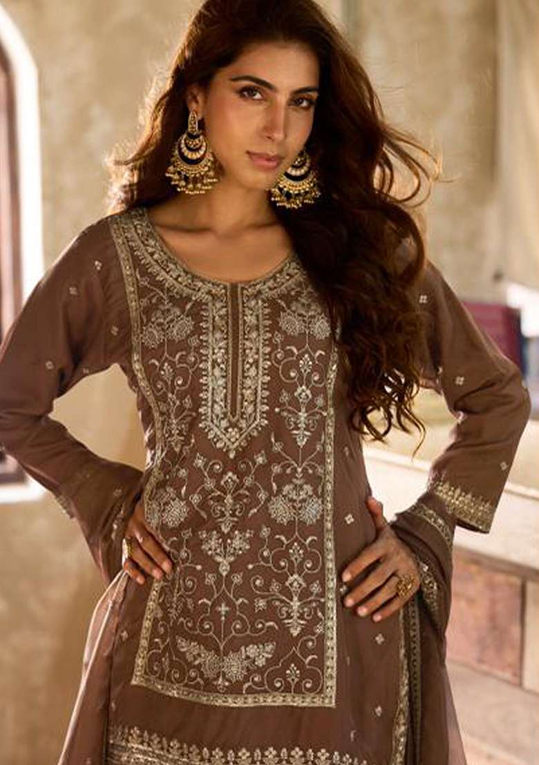 Yellow Embroidery Viscose Kurta Set - Indya