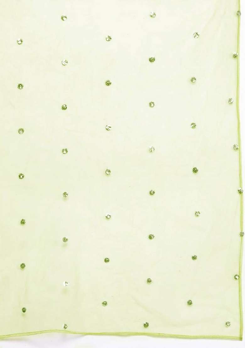 Green Embroidery Silk Kurta Set - Indya