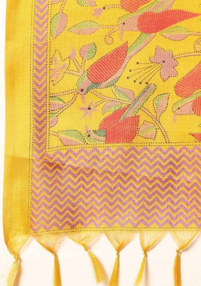 Mustard Solid Cotton Kurta Set - Indya