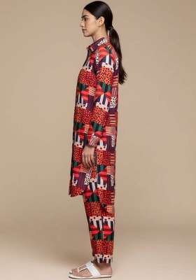 Multicolor Printed Cotton Kurta Set
