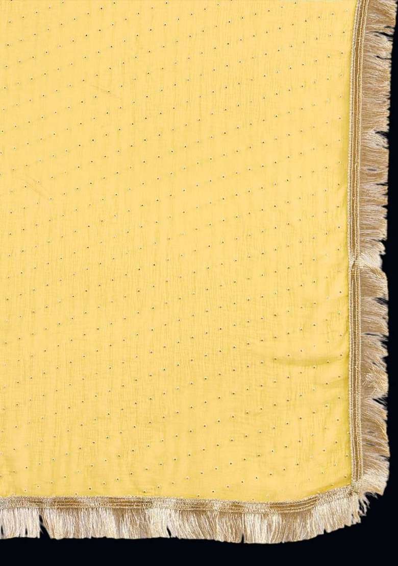 Yellow Embroidery Silk Kurta Set - Indya