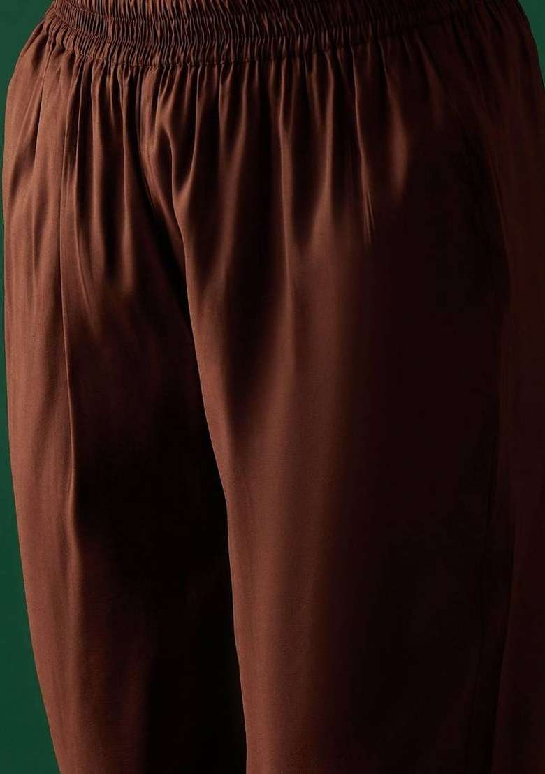 Brown Printed Cotton Kurta Set - Indya