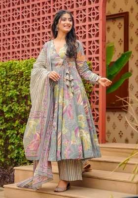 Multicolor Printed Silk Kurta Set