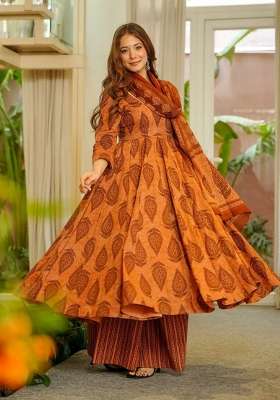 Multicolor Printed Silk Kurta Set