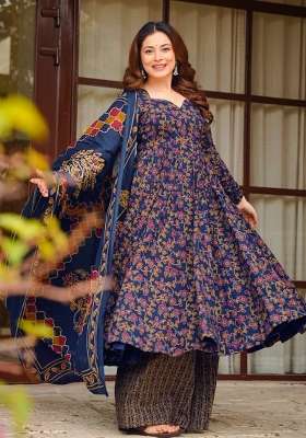 Multicolor Printed Silk Kurta Set