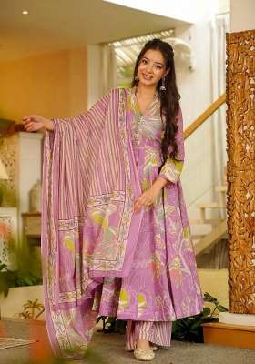 Multicolor Printed Silk Kurta Set