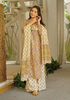 Multicolor Printed Cotton Kurta Set