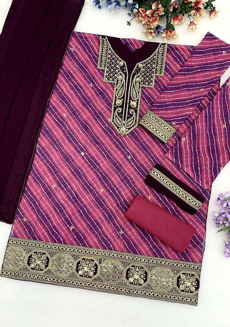 Royal Sequin Work Georgette Sharara Set - Indya
