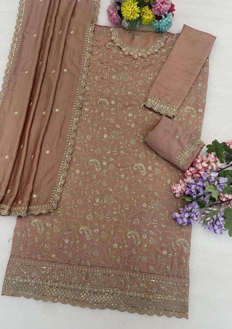 Onion Floral Print Silk Palazzo Set - Indya
