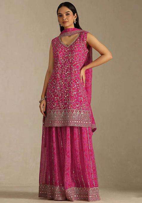 Rani Sequin Work Georgette Sharara Set