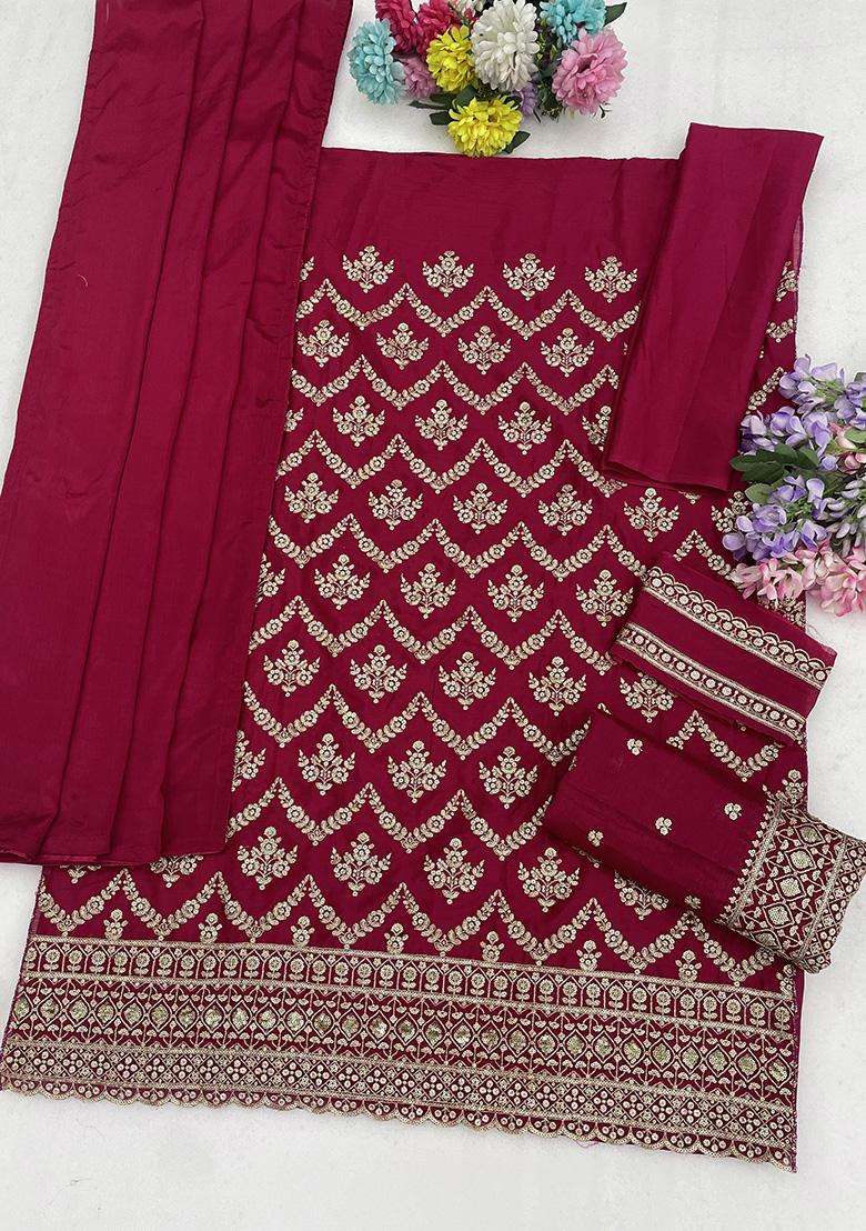 Rani Sequin Work Silk Sharara Set - Indya