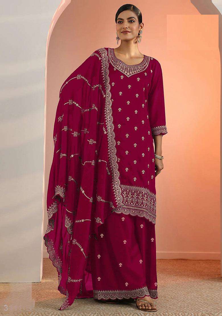 Rani Floral Print Georgette Palazzo Set - Indya