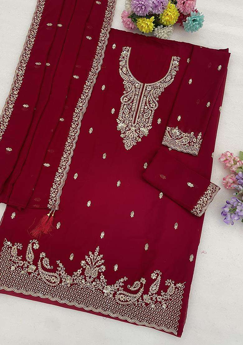 Rani Sequin Work Georgette Sharara Set - Indya