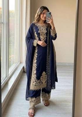 Black Embroidery Georgette Palazzo Set