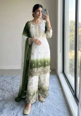 Mehendi Embroidery Georgette Palazzo Set
