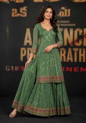 Pista Embroidery Silk Palazzo Set