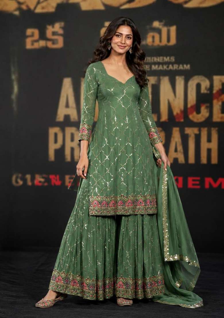 Pista Embroidery Silk Palazzo Set - Indya