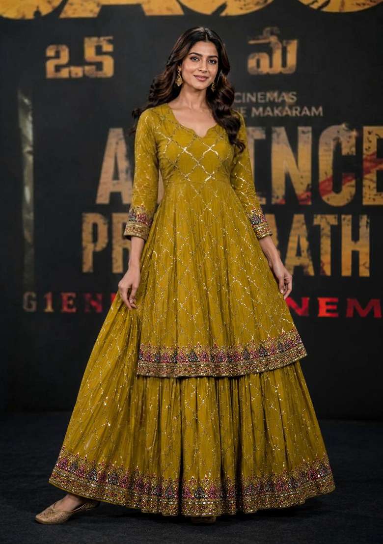 Yellow Embroidery Silk Palazzo Set - Indya