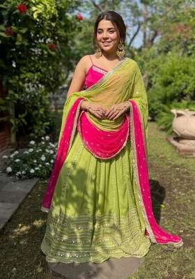 Rani Pink Embroidery Silk Kurta Set