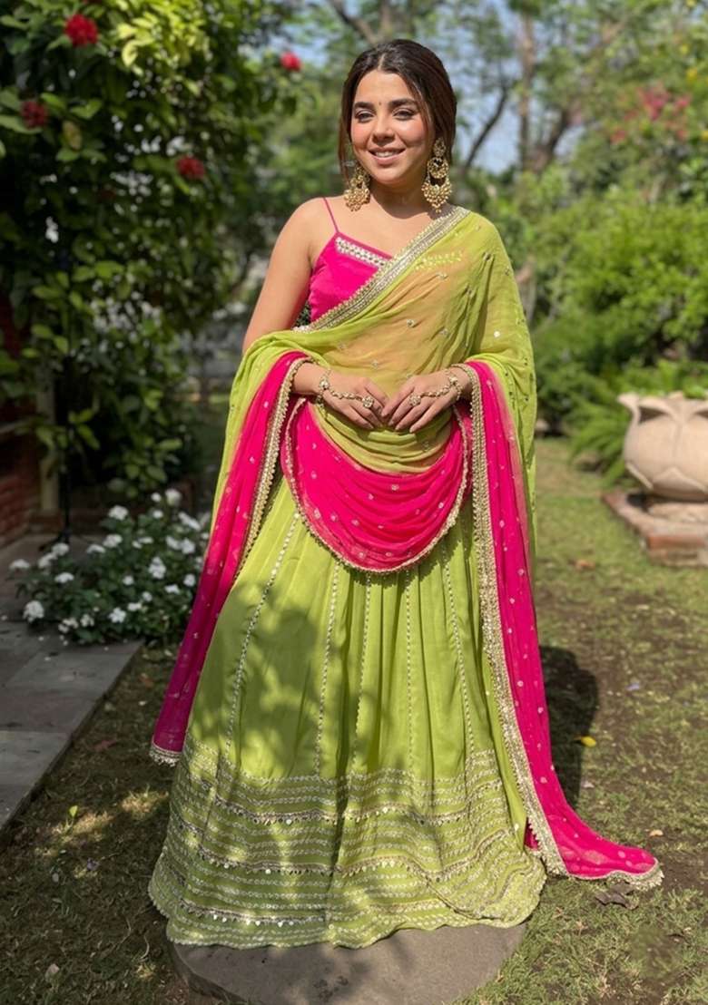 Rani Pink Embroidery Silk Kurta Set - Indya