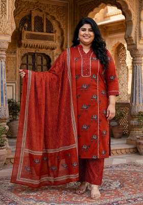 Rust Printed Cotton Palazzo Set