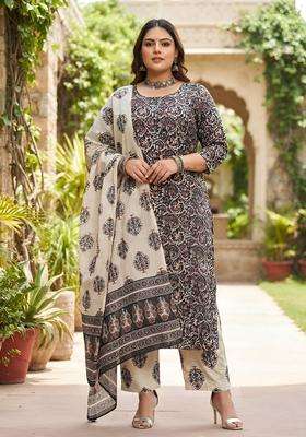 Multicolor Printed Cotton Kurta Set