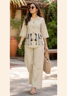White Embroidery Cotton Kurta Set