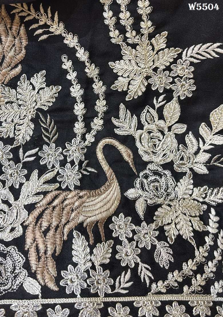 Black Embroidery Linen Straight Kurta Set - Indya