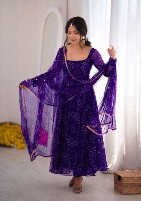 Dark Blue Embroidered Silk Kurta Set