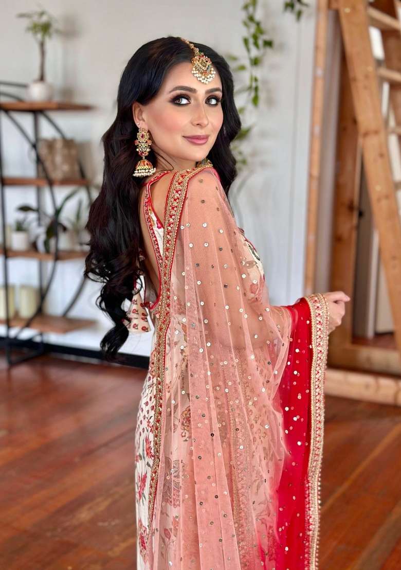 Cream Embroidered Silk Kurta Set - Indya
