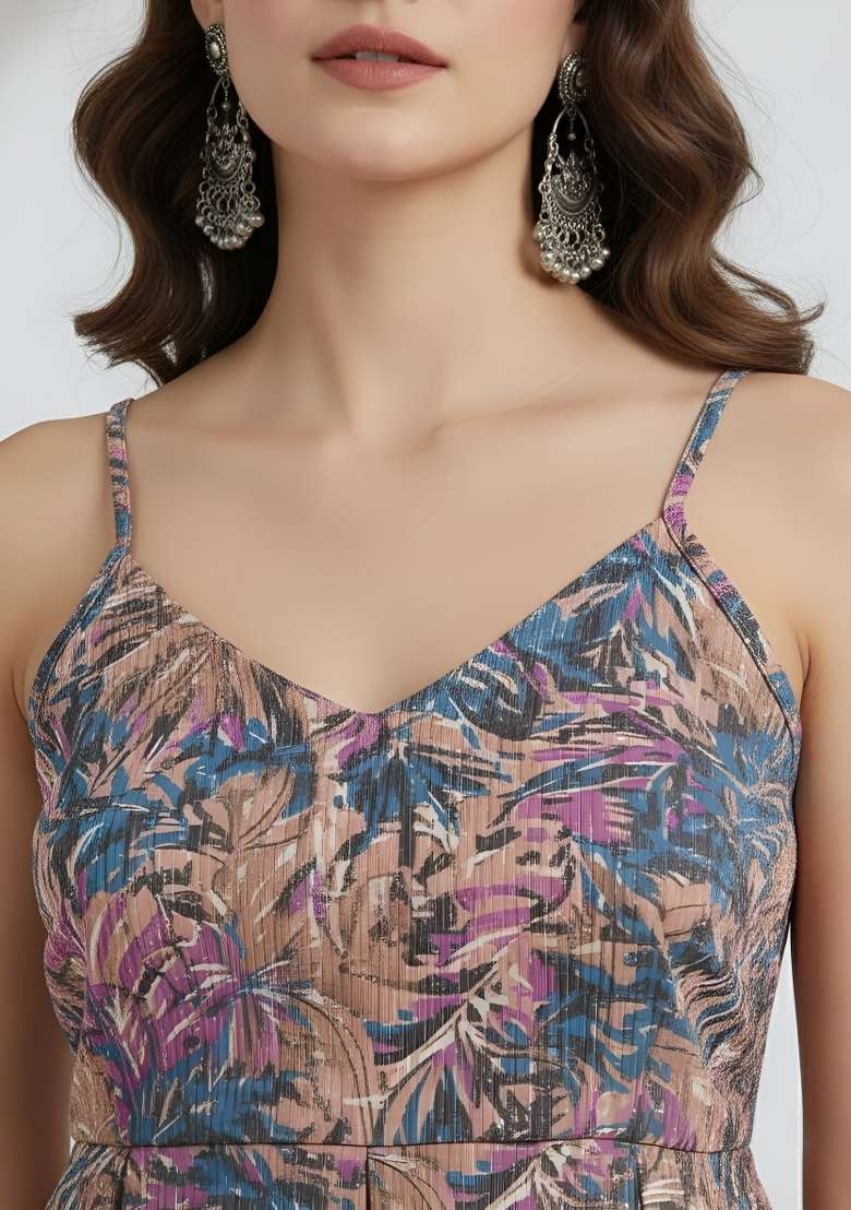 Multicolor Printed Cotton Short Kurta - Indya