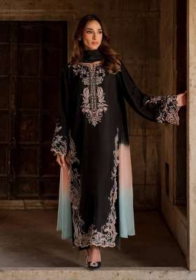 Black Embroidery Satin Palazzo Set