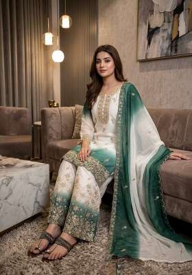 Rama Embroidery Georgette Palazzo Set