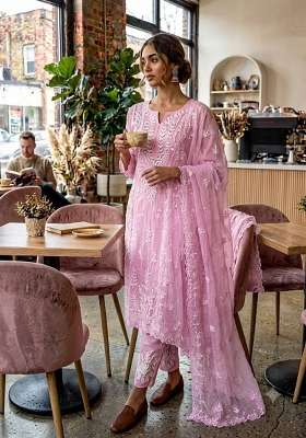 Pink Embroidery Jimmy Choo Kurta Set