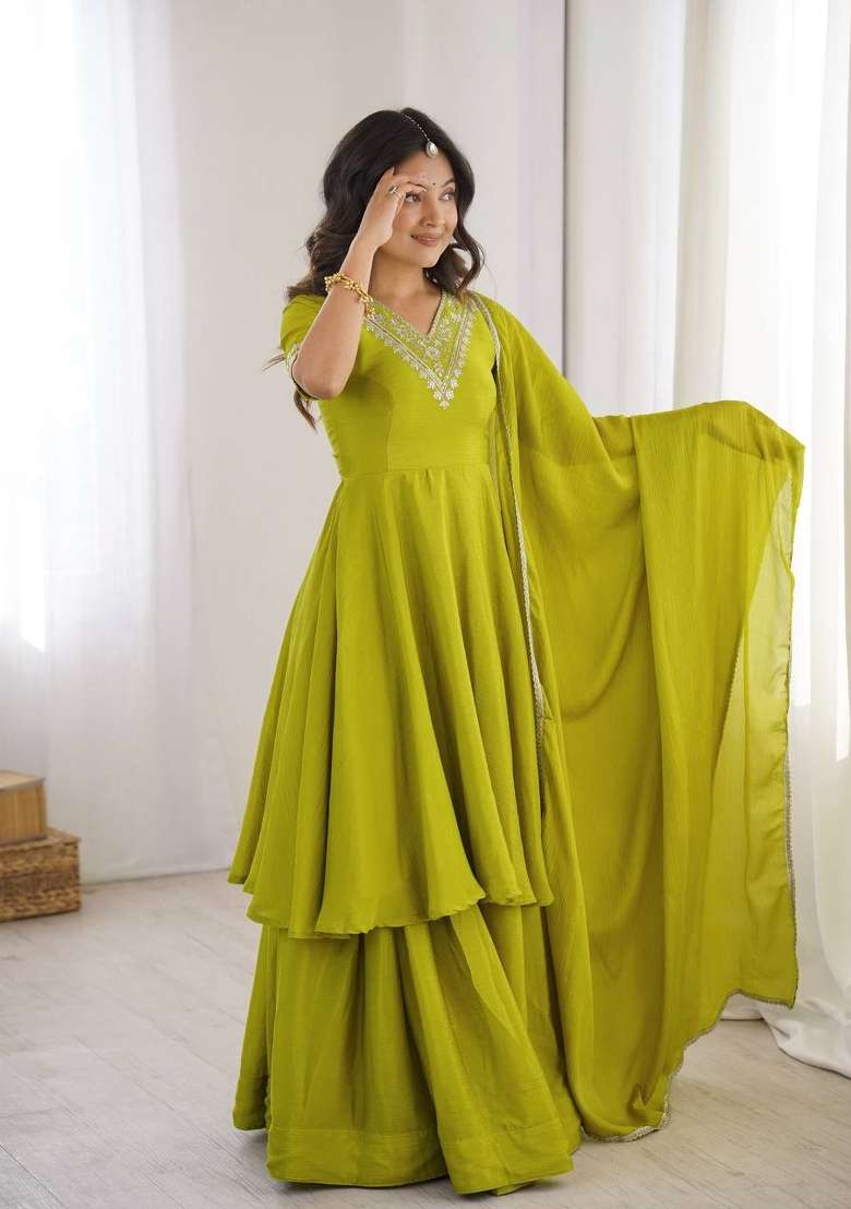 Perrot Embroidery Chinon Palazzo Set - Indya