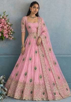 Pink Embroidery Fendi Gown Set
