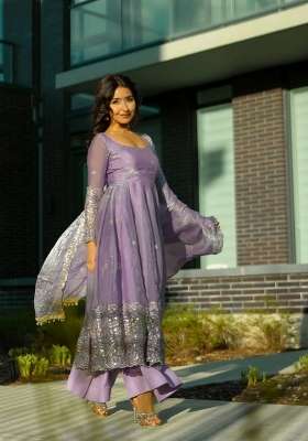 Grey Embroidery Fendi Gown Set