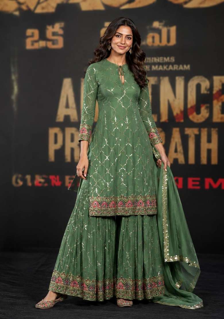 Pista Embroidery Chinon Palazzo Set - Indya