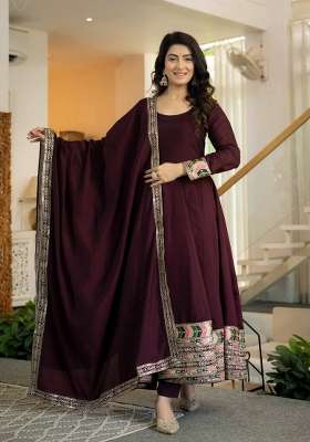 Brown Embroidery Roman Palazzo Set
