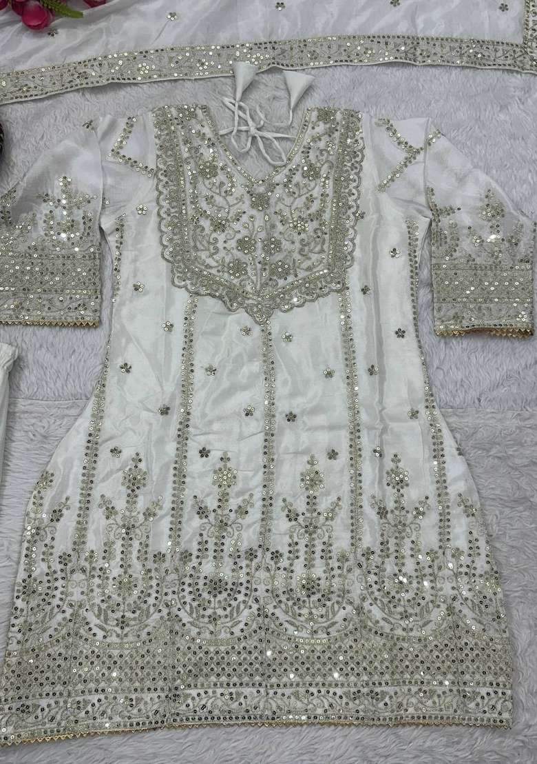Perrot Embroidery Chinon Palazzo Set - Indya
